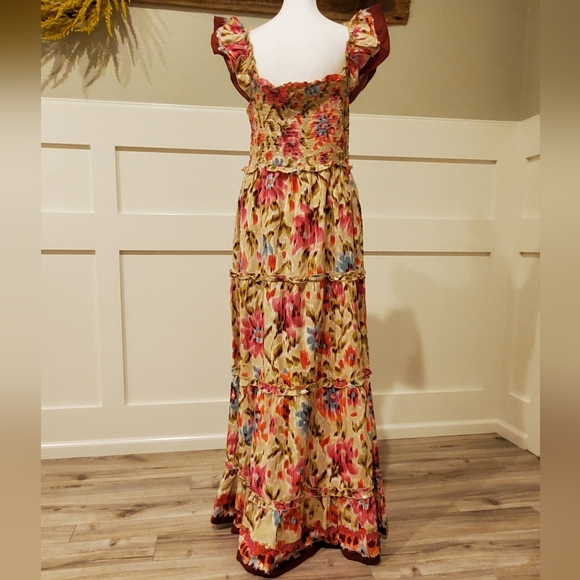 House of Harlow 1960 Maxi Dress,Pockets, Cotton, Khaki Pink Floral, Large, NWT - Picture 6 of 15